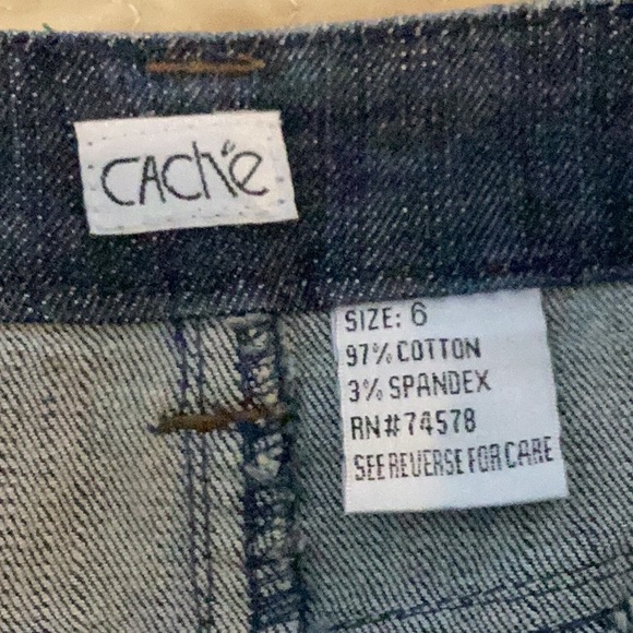 Cache Vintage Denim Skirt w/ Leopard/Lace/Crystal Embellishments - Picture 11 of 11